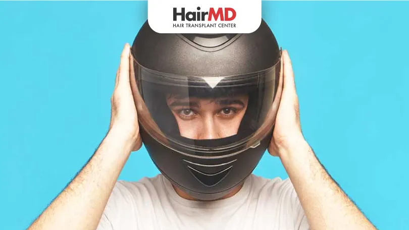 Can I wear a helmet after hair transplant?